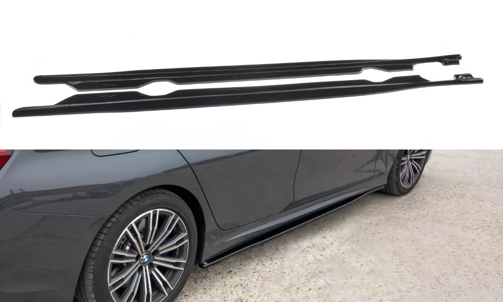 Seitenschweller Ansatz Passend Für Passend Für BMW 3er G20 M Paket Schwarz Hochglanz Schwarz Hochglanz