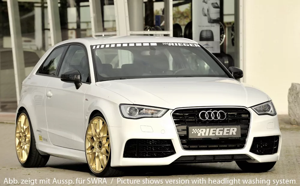 Rieger Spoilerstoßstange für Audi A3 (8V) - 3-tür. (Schrägheck 8V1) 07.12-08.16 (bis Facelift) carbon optik