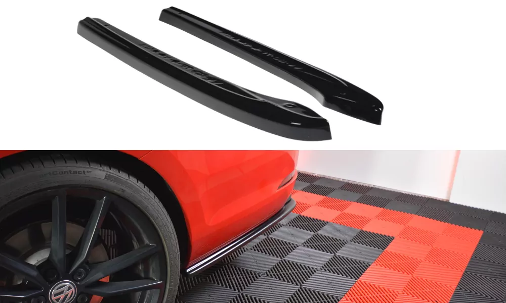 Heck Ansatz Flaps Diffusor Passend Für Diffusor V.1 Passend Für VW GOLF 7 R VARIANT FL  Schwarz Hochglanz Schwarz Hochglanz