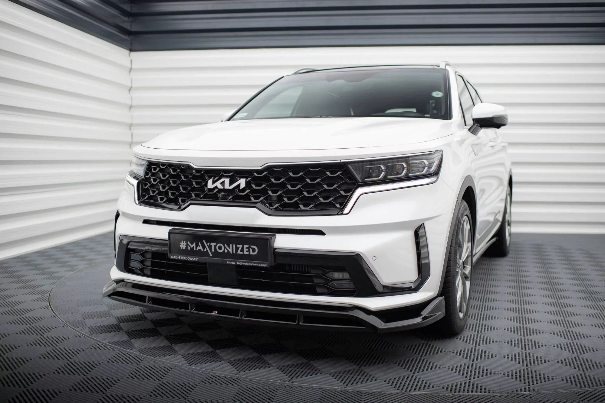 Front Ansatz Für Kia Sorento Mk4 Schwarz Hochglanz