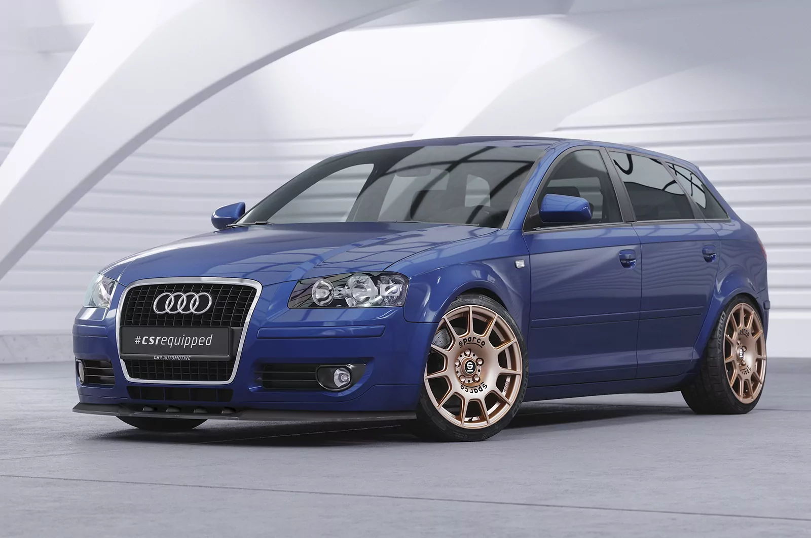 Cup-Spoilerlippe mit ABE für Audi A3 (8P/8PA) CSL497 Schwarz Strukturiert