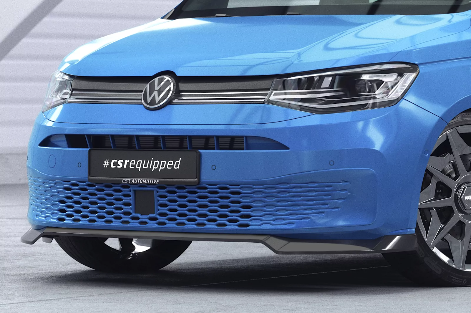 Cup-Spoilerlippe mit ABE für VW Caddy 5 (Typ SB) CSL727 Schwarz Strukturiert