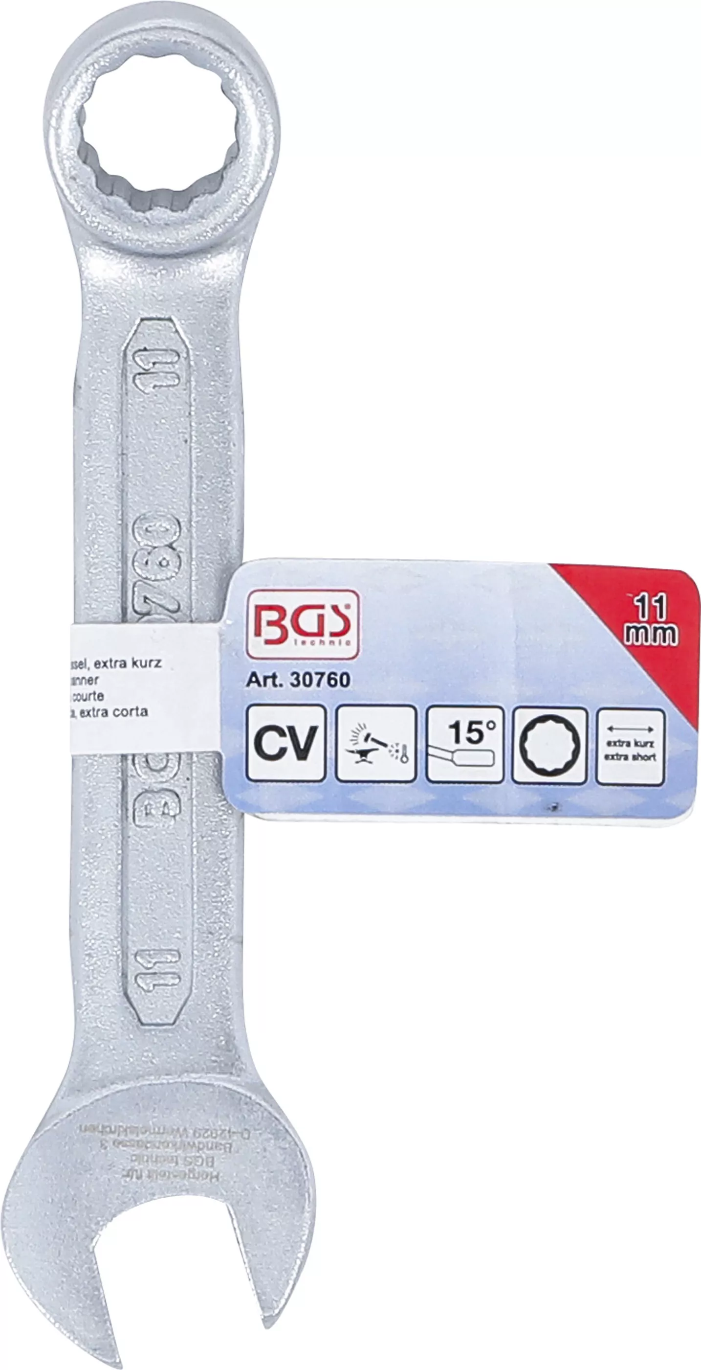 Maul-Ringschlüssel, extra kurz | SW 11 mm