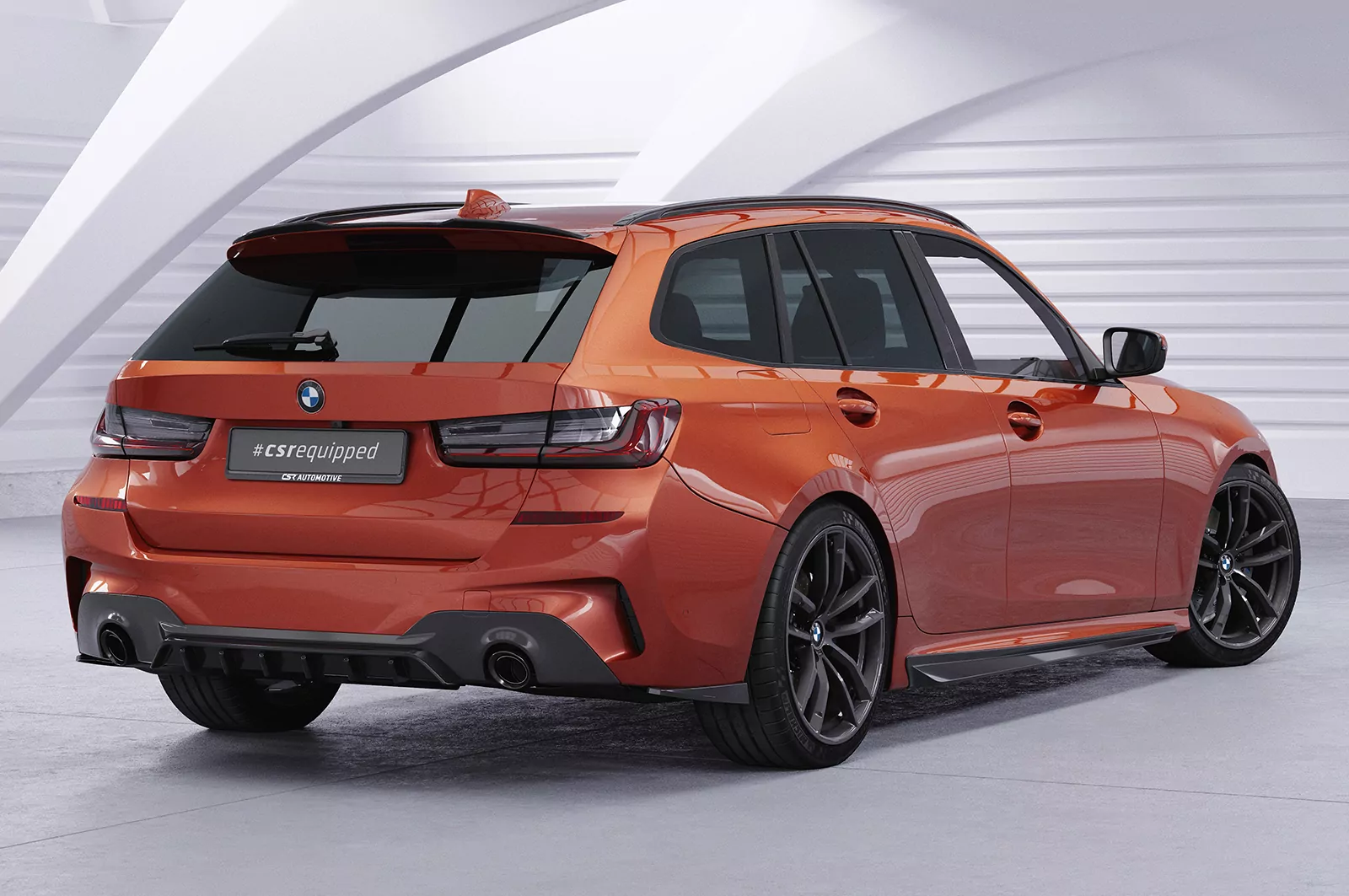 Heckflügel mit ABE für BMW 3er G21 Touring HF112 Schwarz Strukturiert