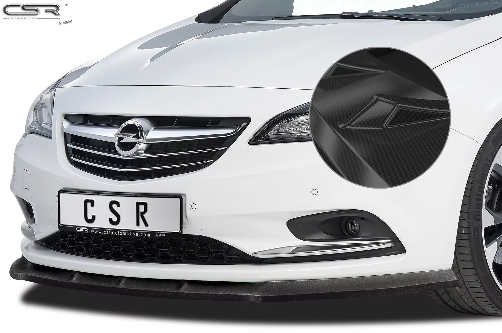Cup-Spoilerlippe mit ABE für Opel Cascada CSL314-C Carbon Look Hochglanz