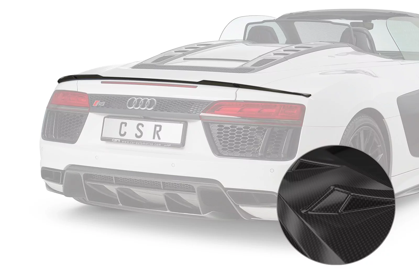 Heckflügel mit ABE für Audi R8 (4S) Spyder HF761-C Carbon Look Hochglanz