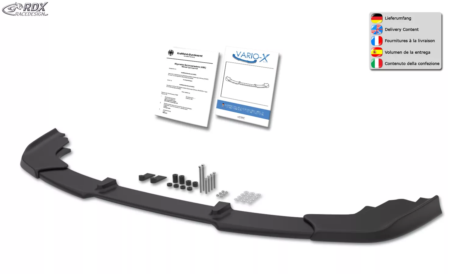 RDX Frontspoiler VARIO-X für BMW 1er F40 M-Sport Frontlippe Front Ansatz Vorne Spoilerlippe