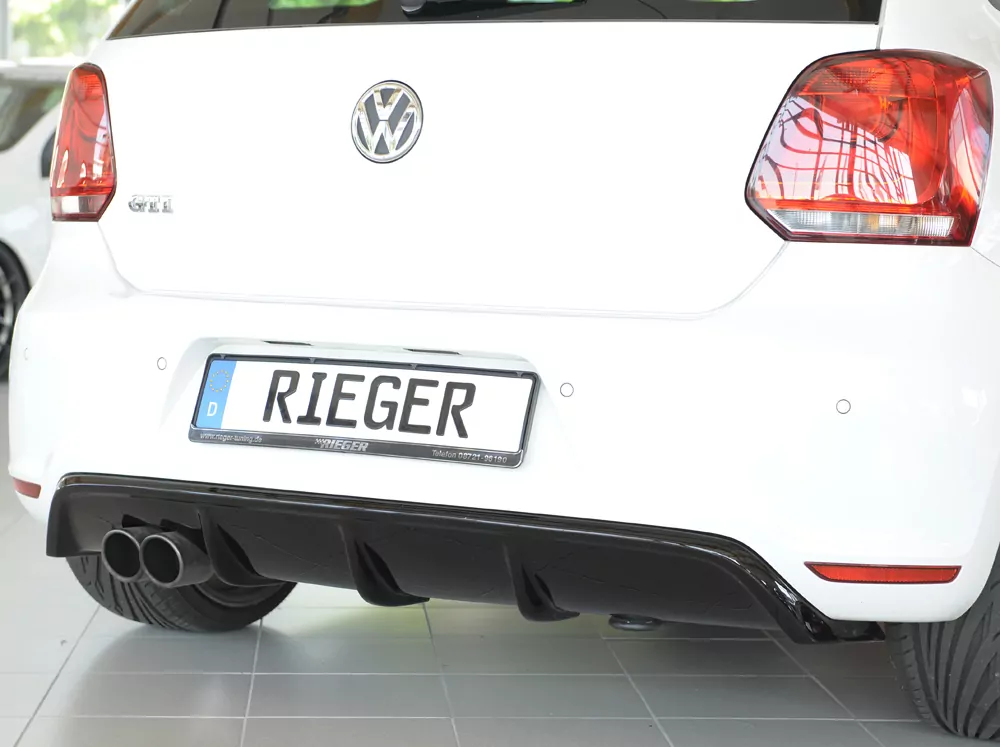 Rieger Heckeinsatz (GBL-47213) glanz schwarz für VW Polo 6 GTI (6R) 5-tür. 05.10-01.14 (bis Facelift)