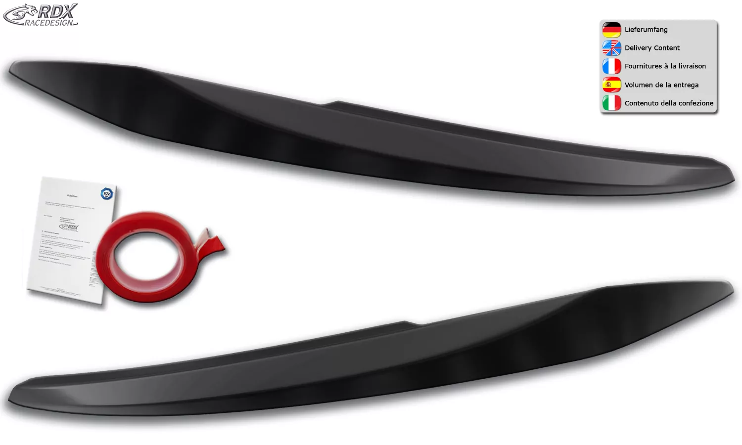 RDX Scheinwerferblenden für VW Touran 5T (2015+; nur für Halogen-Scheinwerfer) Böser Blick