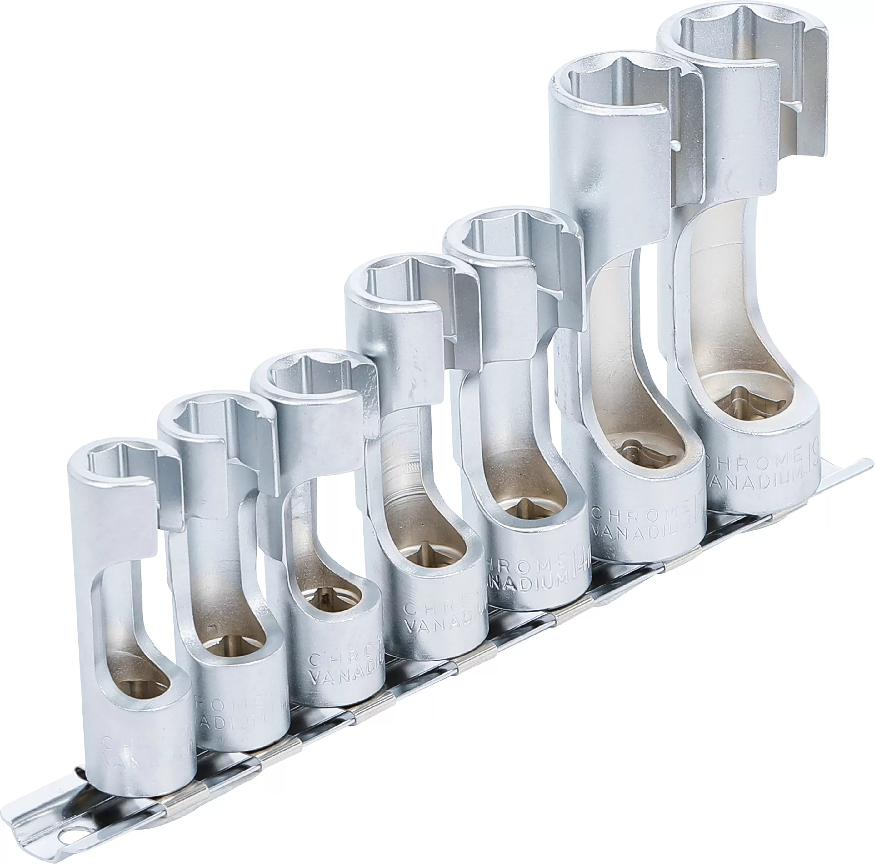 Spezial-Steckschlüssel-Einsatz-Satz, geschlitzt | Antrieb Innenvierkant 10 mm (3/8") | SW 10 - 19 mm | 7-tlg.