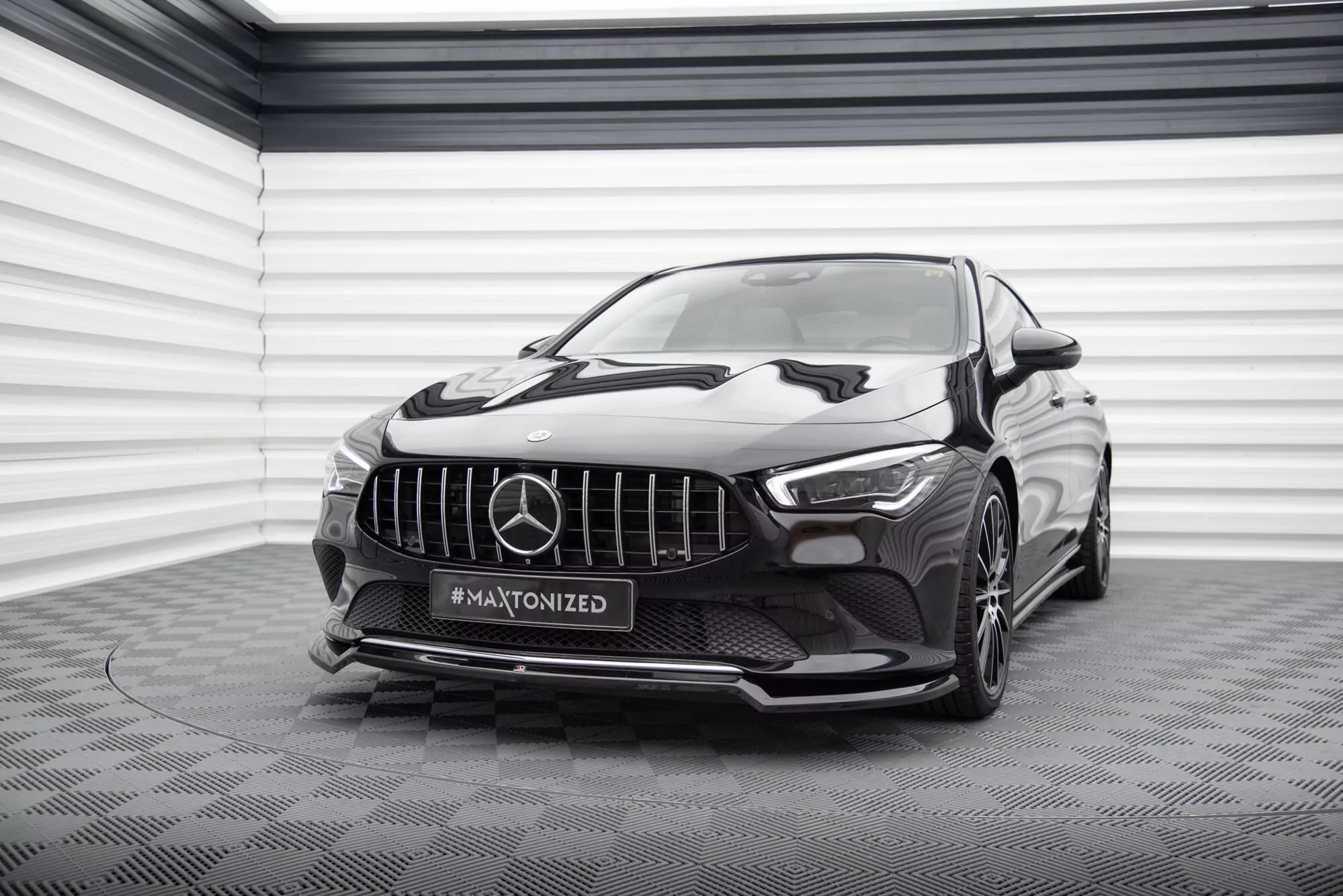 Front Ansatz V.1 Für Mercedes-Benz CLA C118 Schwarz Hochglanz
