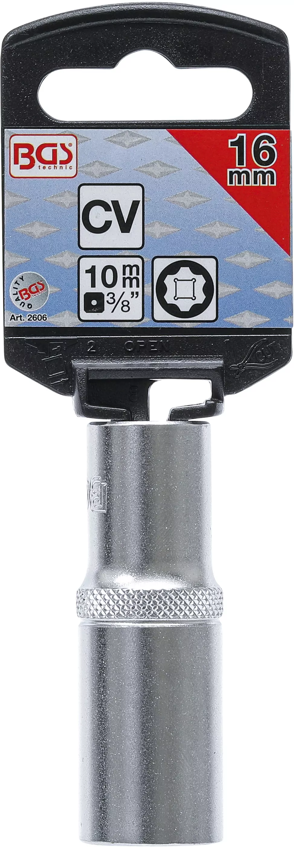 Steckschlüssel-Einsatz Super Lock, tief | Antrieb Innenvierkant 10 mm (3/8") | SW 16 mm