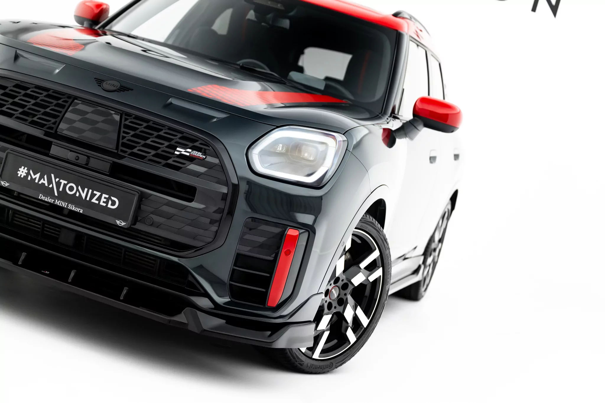 Front Ansatz Für Mini Countryman JCW U25 Schwarz Hochglanz