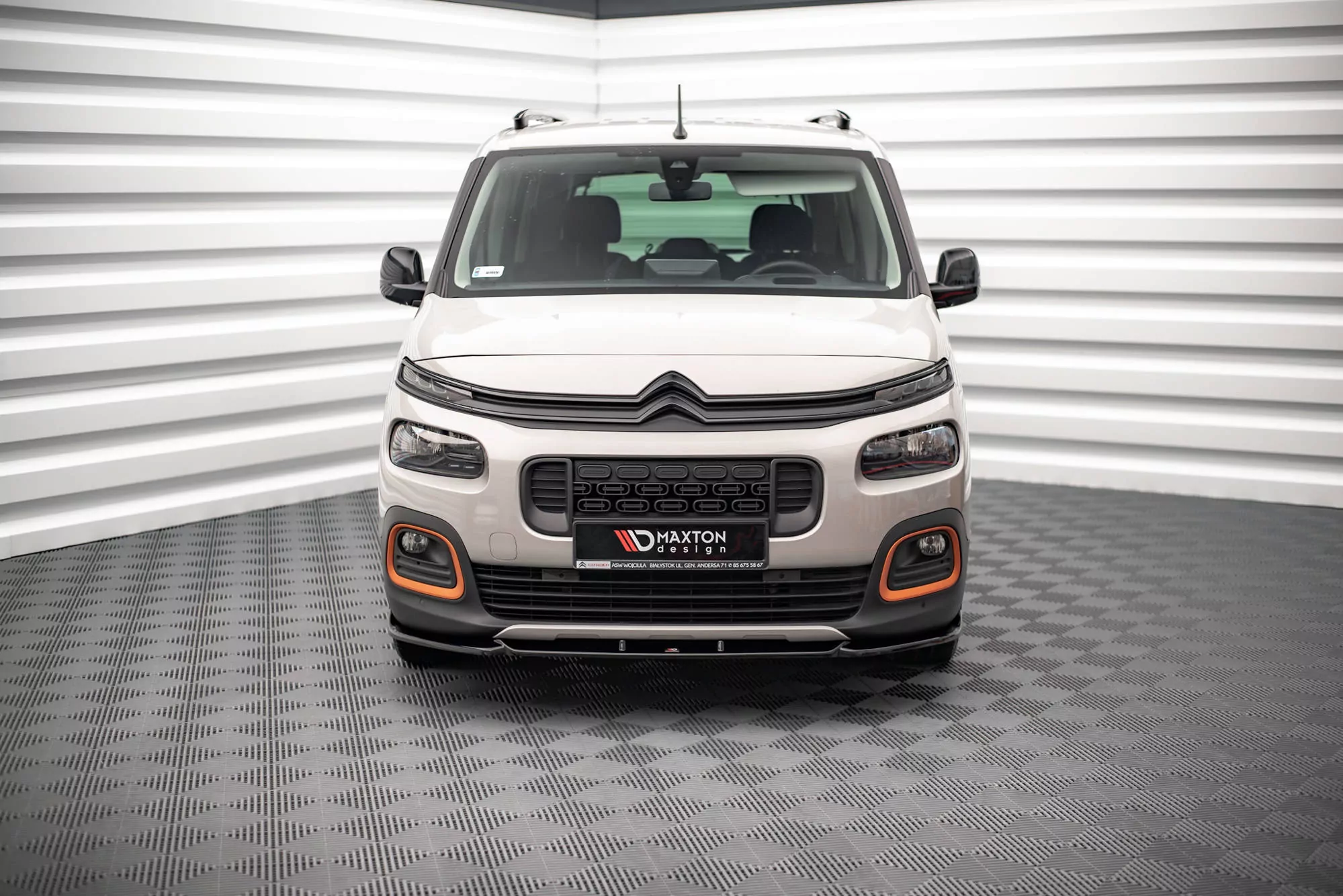 Front Ansatz Für Citroen Berlingo Mk3 Schwarz Hochglanz