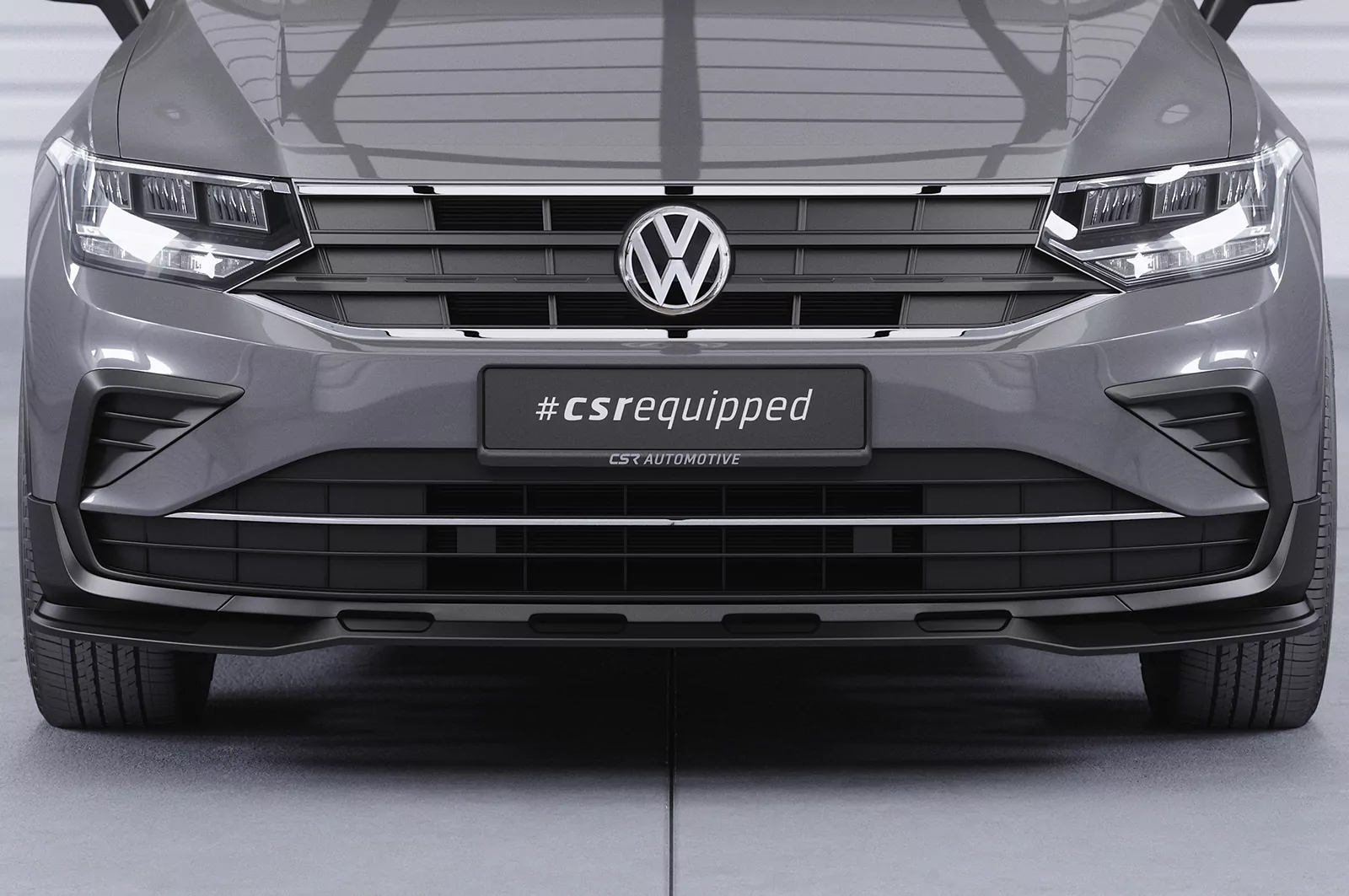 Cup-Spoilerlippe mit ABE für VW Tiguan 2 (Typ AD) CSL717 Schwarz Strukturiert