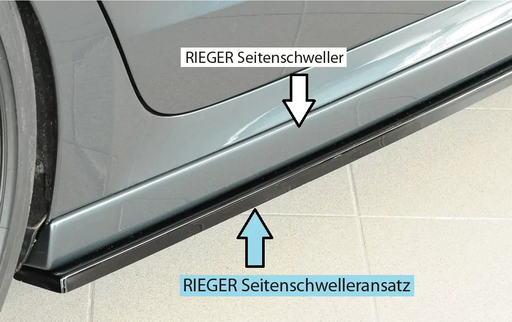 Rieger Seitenschweller rechts ansatz glanz schwarz für Skoda Octavia RS (NX) Lim. 08.24- (ab Facelift/PV)
