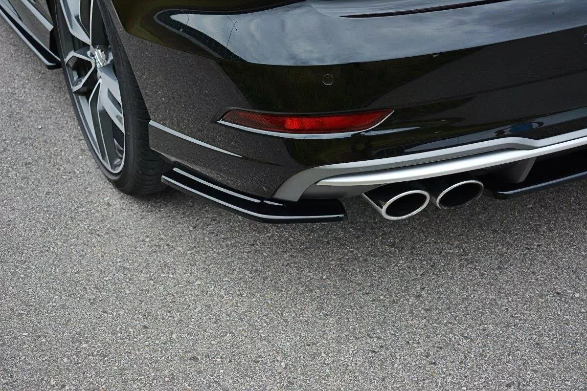 Heck Ansatz Flaps Diffusor Passend Für Diffusor Passend Für Audi S3 8V Limousine FL Schwarz Hochglanz Schwarz Hochglanz