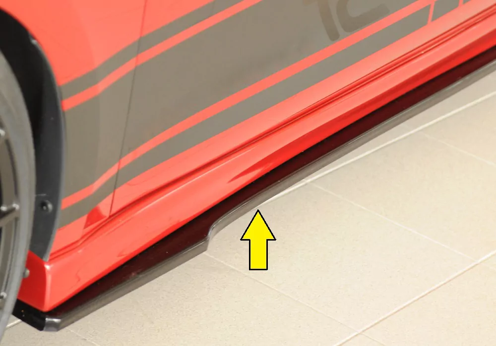 Rieger Seitenschweller links ansatz glanz schwarz für Seat Leon (KL) 5-tür. (ST/Sportstourer) 09.20-06.24 (bis Facelift)