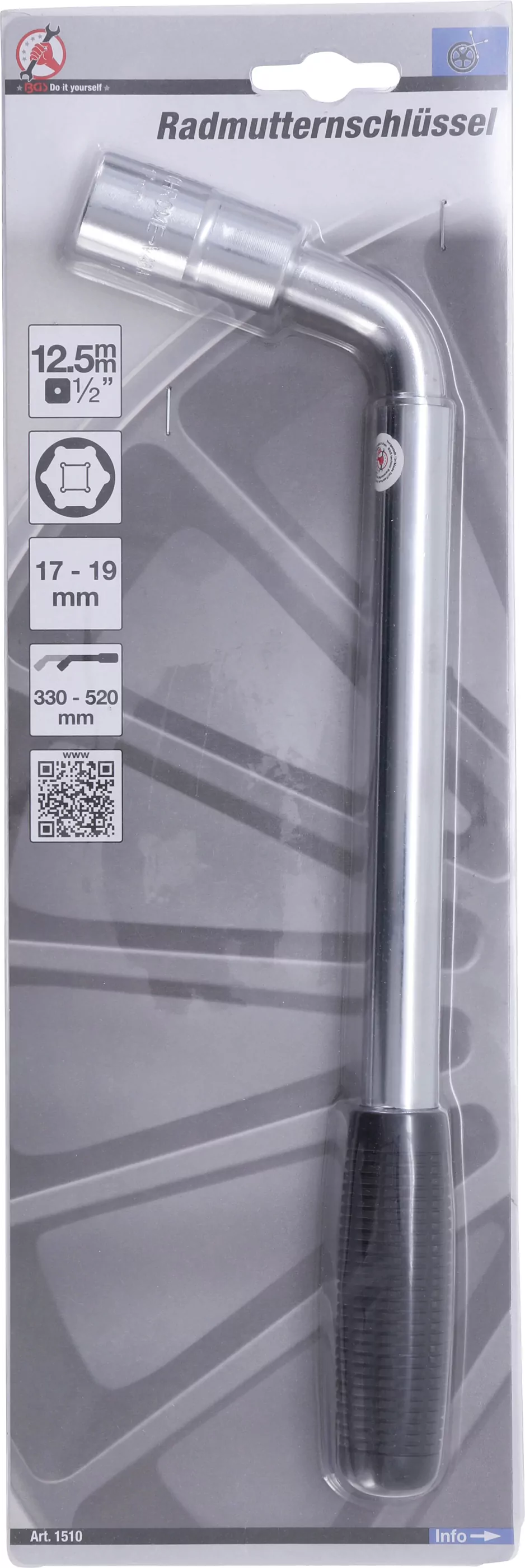 Radmutternschlüssel | Antrieb 12,5 mm (1/2") | SW 17 x 19 mm