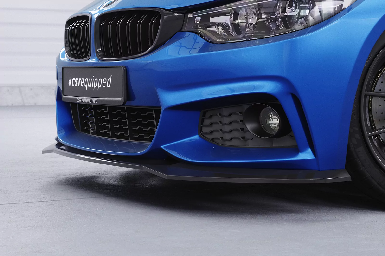 Cup-Spoilerlippe mit ABE für BMW 4er (F32/F33/F36) M-Paket CSL736 Schwarz Strukturiert