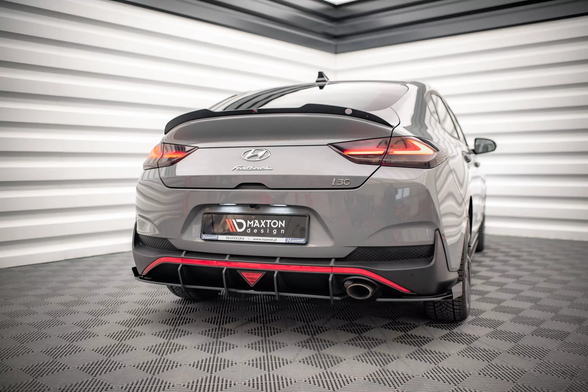 Street Pro Heck Ansatz Flaps Diffusor +Flaps Für Hyundai I30 Fastback N-Line Mk3 Facelift Schwarz Hochglanz