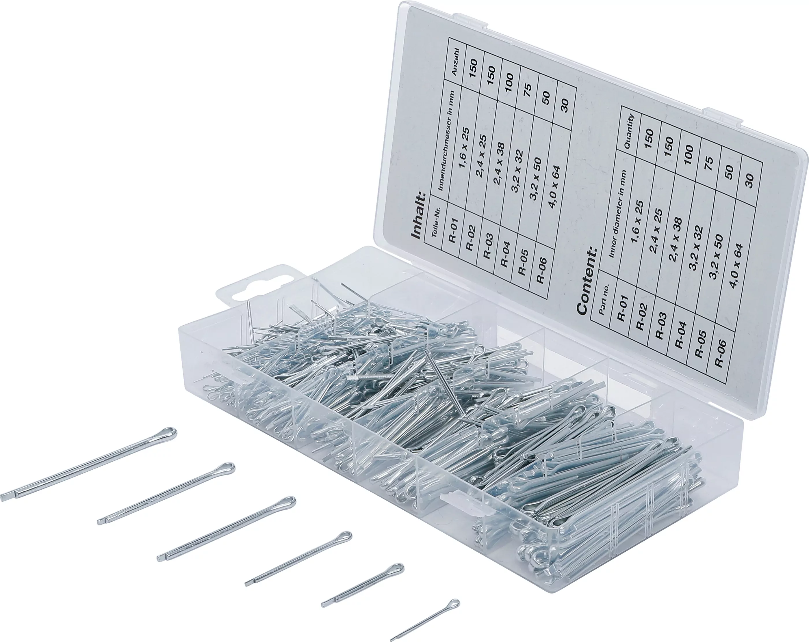 Splinte-Sortiment | Ø 1,6 - 4,0 mm | 555-tlg.