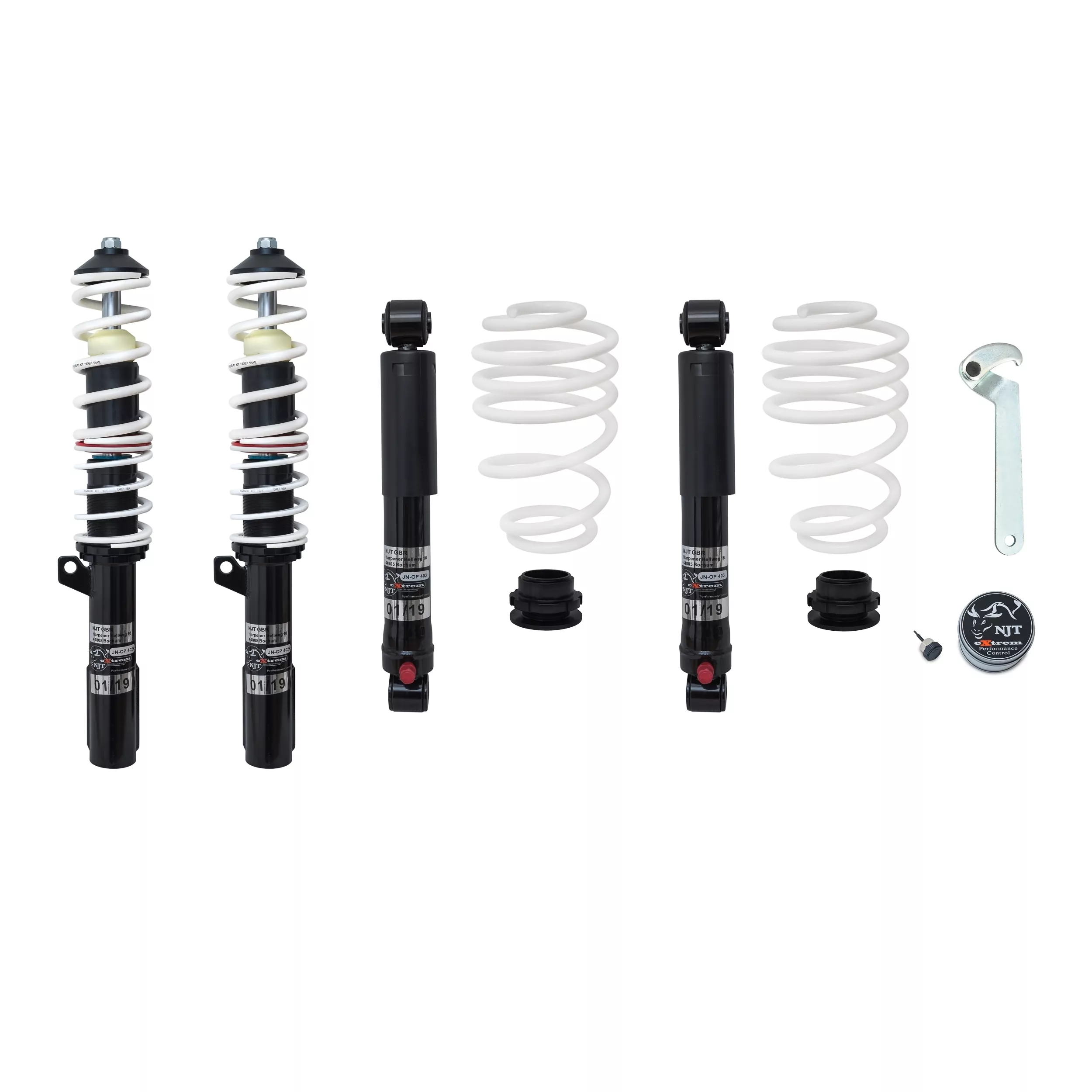 NJT eXtrem Gewindefahrwerk härteverstellbar passend für Opel Astra G inkl. Caravan-Modelle Baujahr 1998-2004 nicht geeignet für OPC-, GSi- und 2.0 Turbo-Modelle,Opel Zafira T98