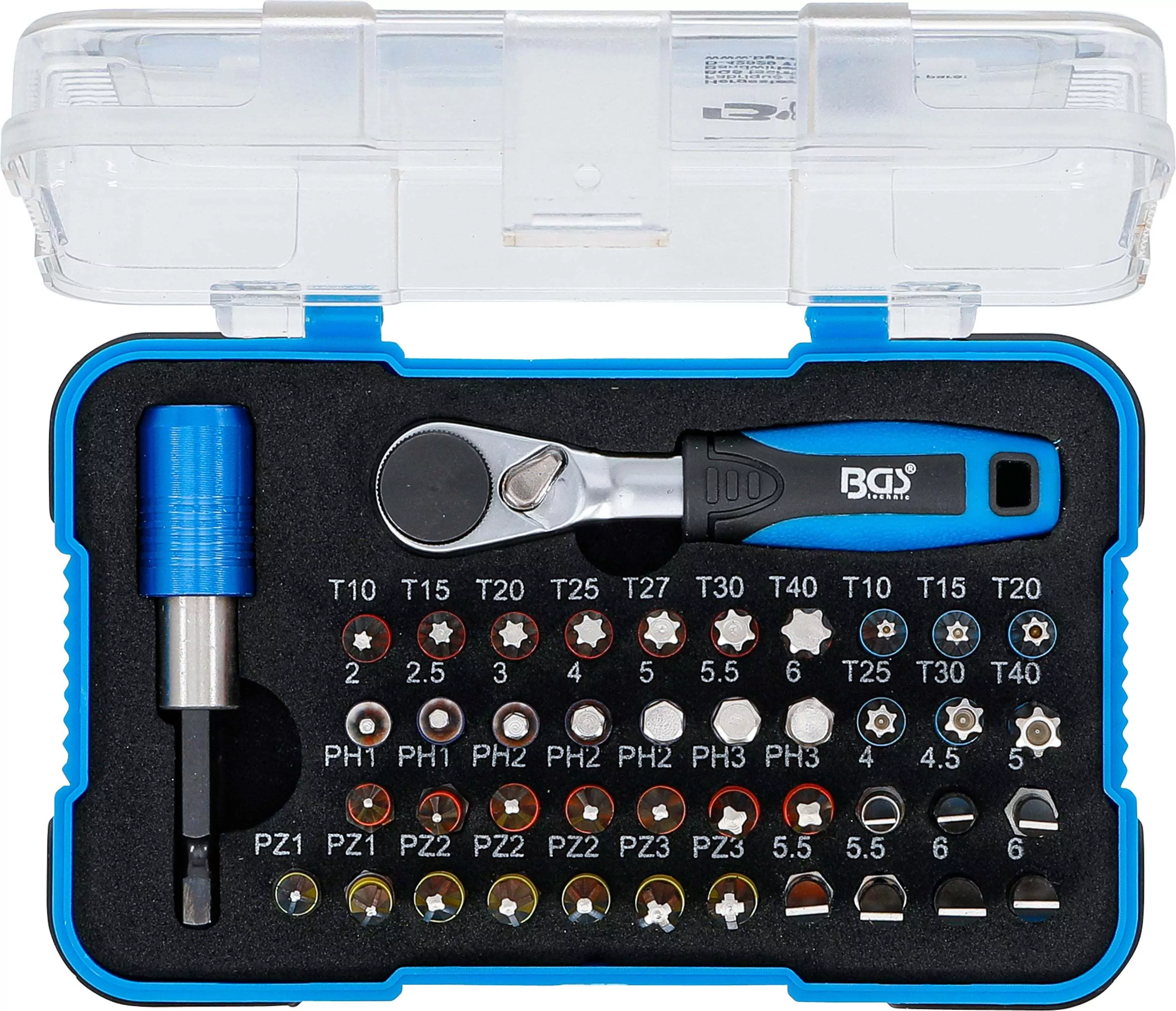 Color-Bit-Satz | mit Bit-Knarre | Antrieb Außensechskant 6,3 mm (1/4") | 43-tlg.