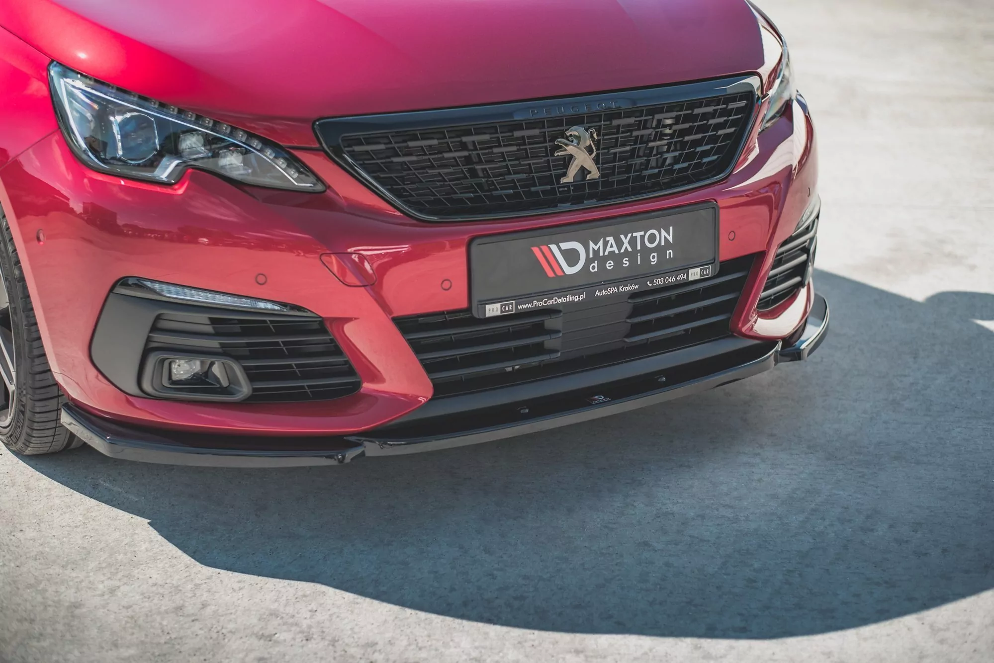 Front Ansatz V.2 Für Peugeot 308 GT Mk2 Facelift Schwarz Hochglanz