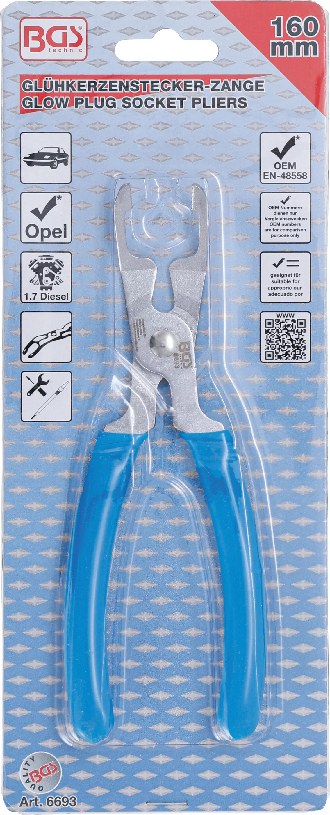 Glühkerzenstecker-Zange | abgewinkelt | für Opel 1.7 Diesel