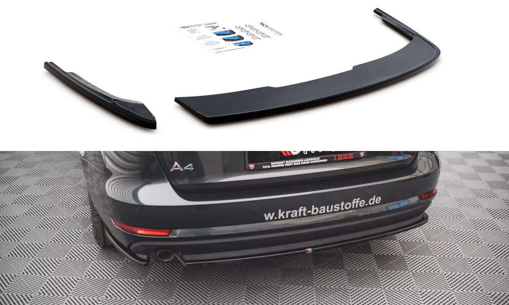 Heck Ansatz Flaps Diffusor Für Audi A4 Avant B9 Schwarz Hochglanz