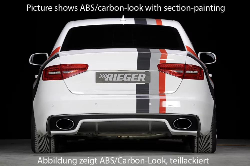 Rieger Heckeinsatz für Audi A4 (B8/B81) - Avant 01.12- (ab Facelift) carbon optik
