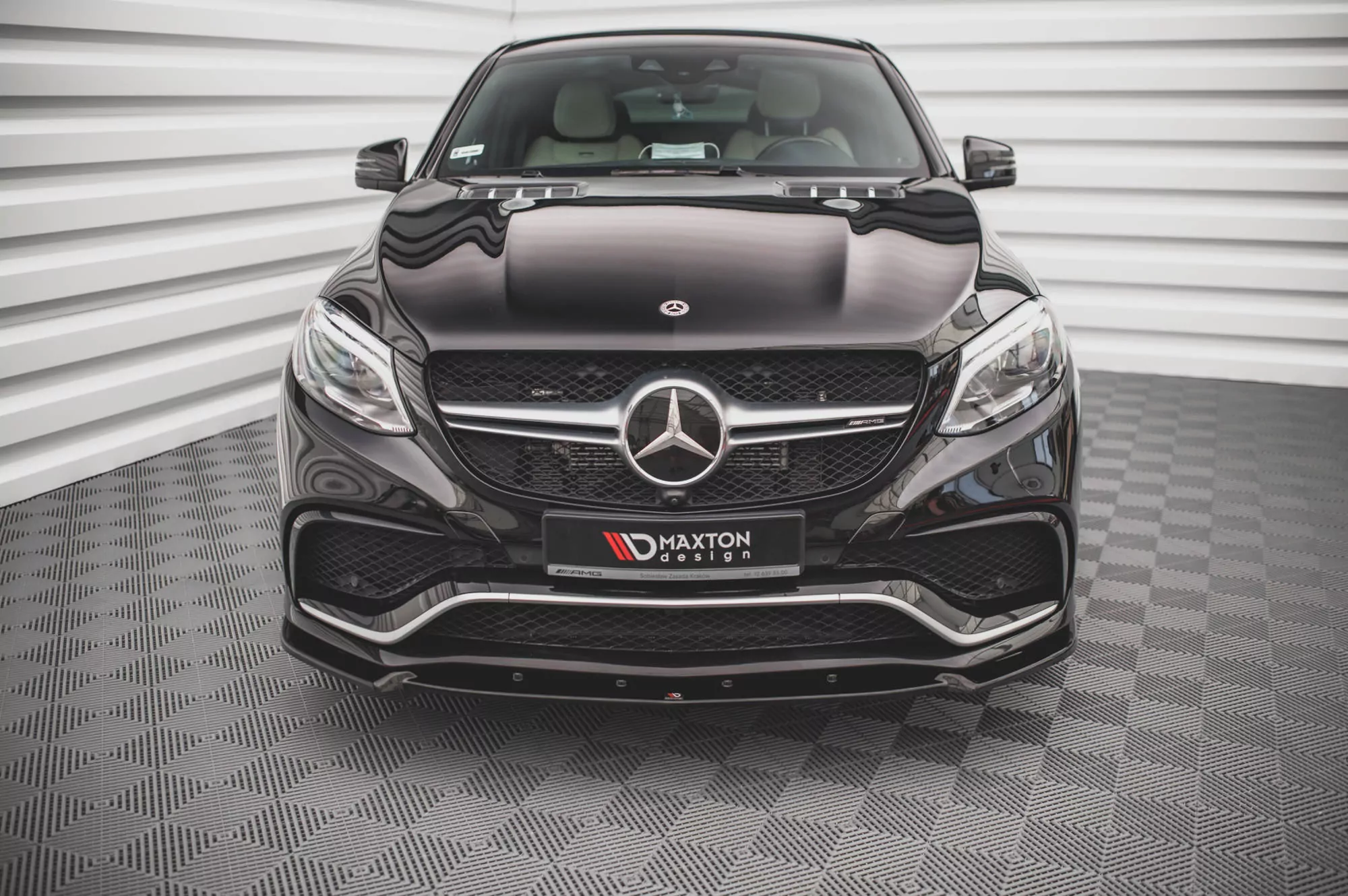 Front Ansatz V.1 Für Mercedes-Benz GLE Coupe / SUV 63 AMG C292 / W166 Schwarz Hochglanz