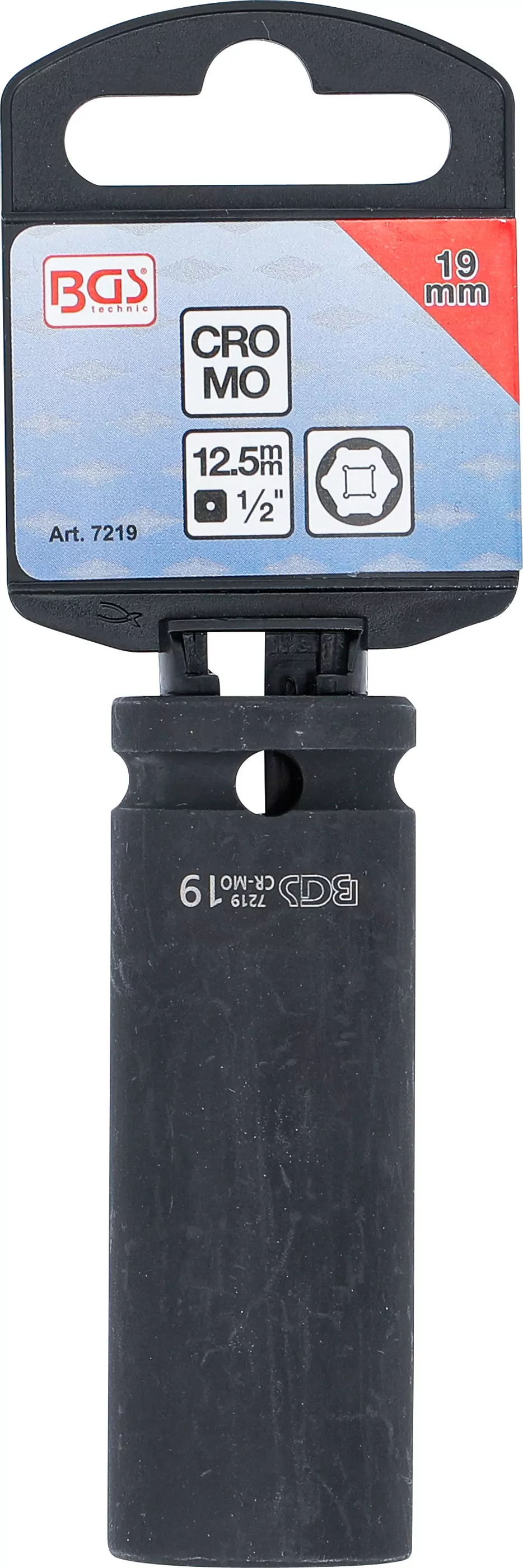 Kraft-Steckschlüssel-Einsatz Sechskant, tief | Antrieb Innenvierkant 12,5 mm (1/2") | SW 19 mm