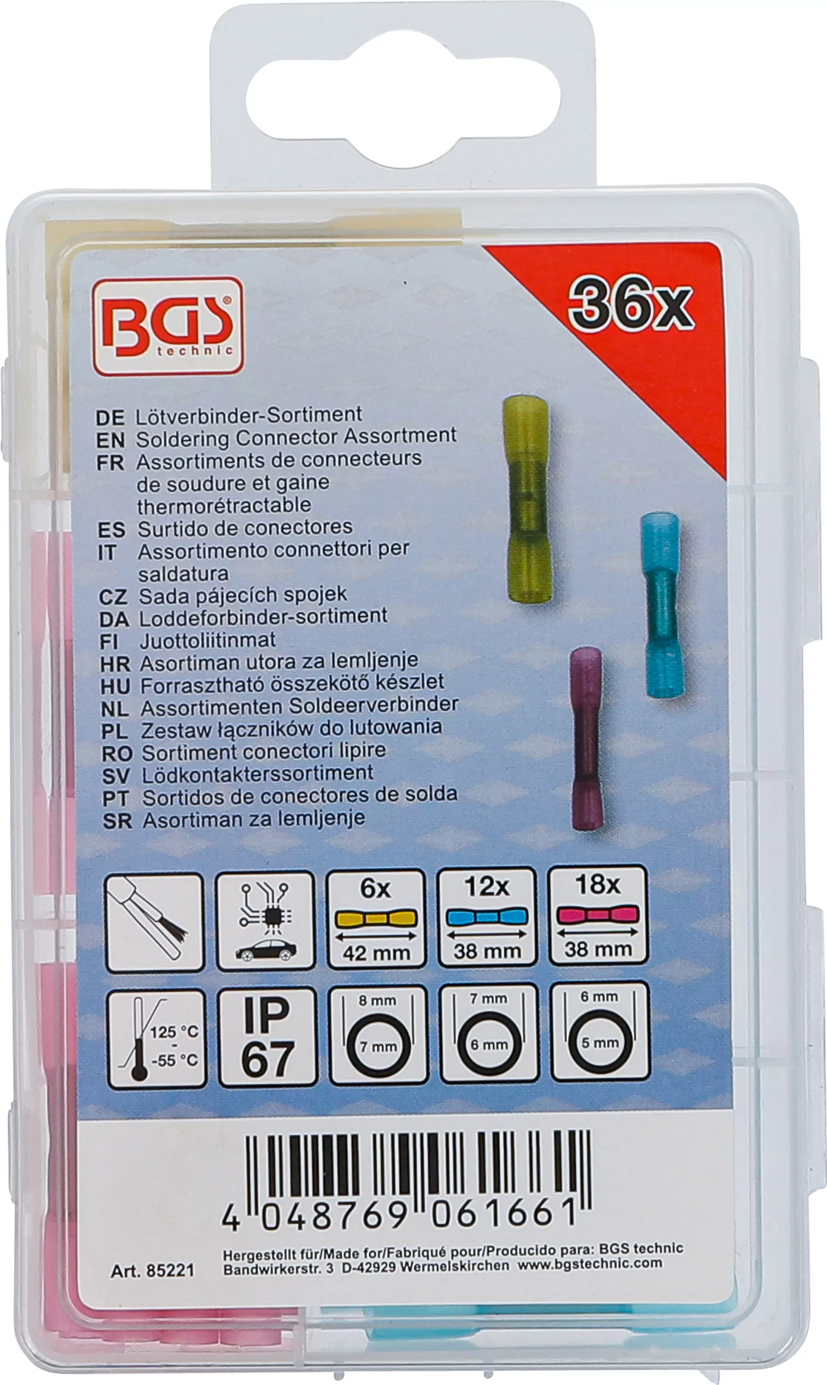 Lötverbinder-Sortiment | mit Schrumpfschlauch | 36-tlg.