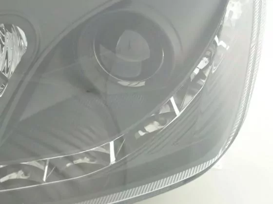 Scheinwerfer Set Daylight LED TFL-Optik Ford Fiesta Typ MK6 Bj. 03-07 schwarz