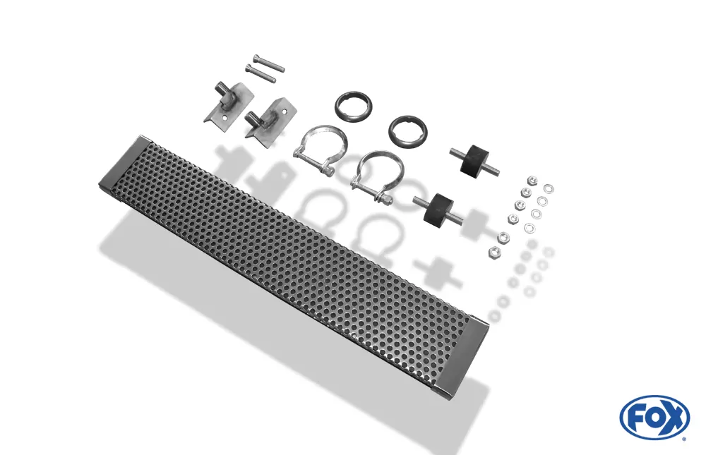 Renault Clio II V6  Endschalldämpfer quer Ausgang rechts/links - 2x76 Typ 12 rechts/links - Wird mit polierten Abdeckblech für Heckschürze geliefert