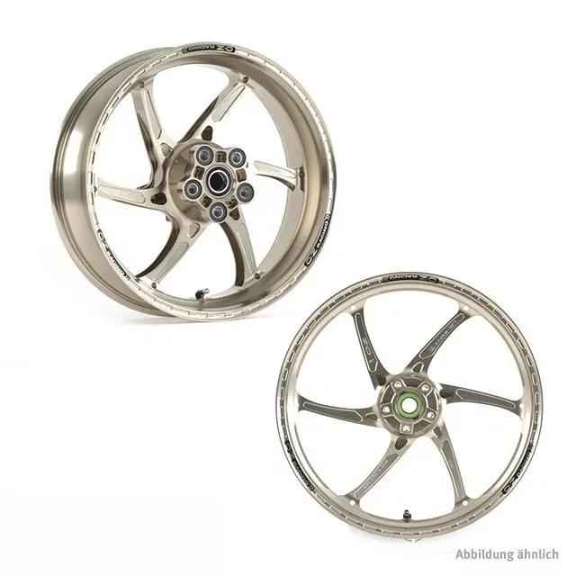 OZ Gass RS-A Aluminium Satz titanfarben für MV Agusta F4 (Vorderachse: 25mm) 2009-2018 und Brutale (Vorderachse: 25mm - alle 4-Zylinder Modelle) 2009-2018