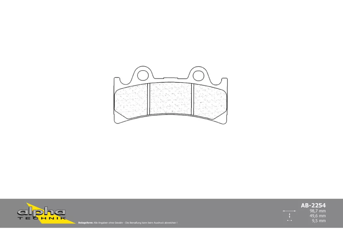 ALPHA TECHNIK Bremsbelag Straße mit ABE