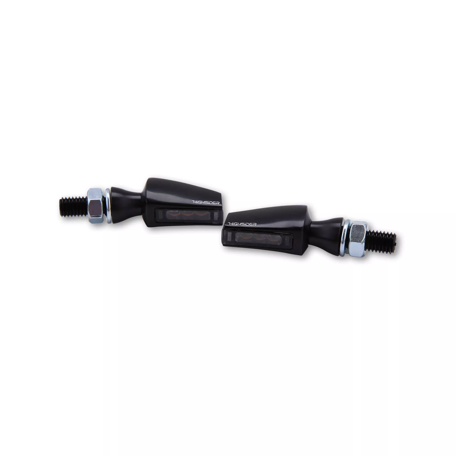 HIGHSIDER Pro Flight LED Blinker Gehäuse Schwarz / Linse Rauchgrau (Paar), Vorn & Hinten