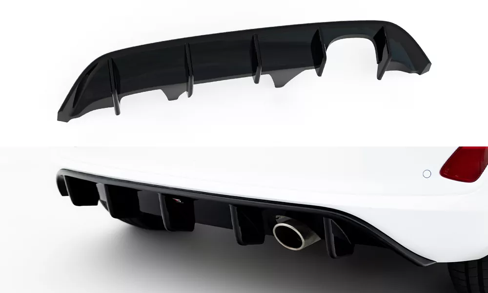 Diffusor Heck Ansatz Passend Für Passend Für Ford Fiesta Mk8 ST-Line Schwarz Hochglanz Schwarz Hochglanz