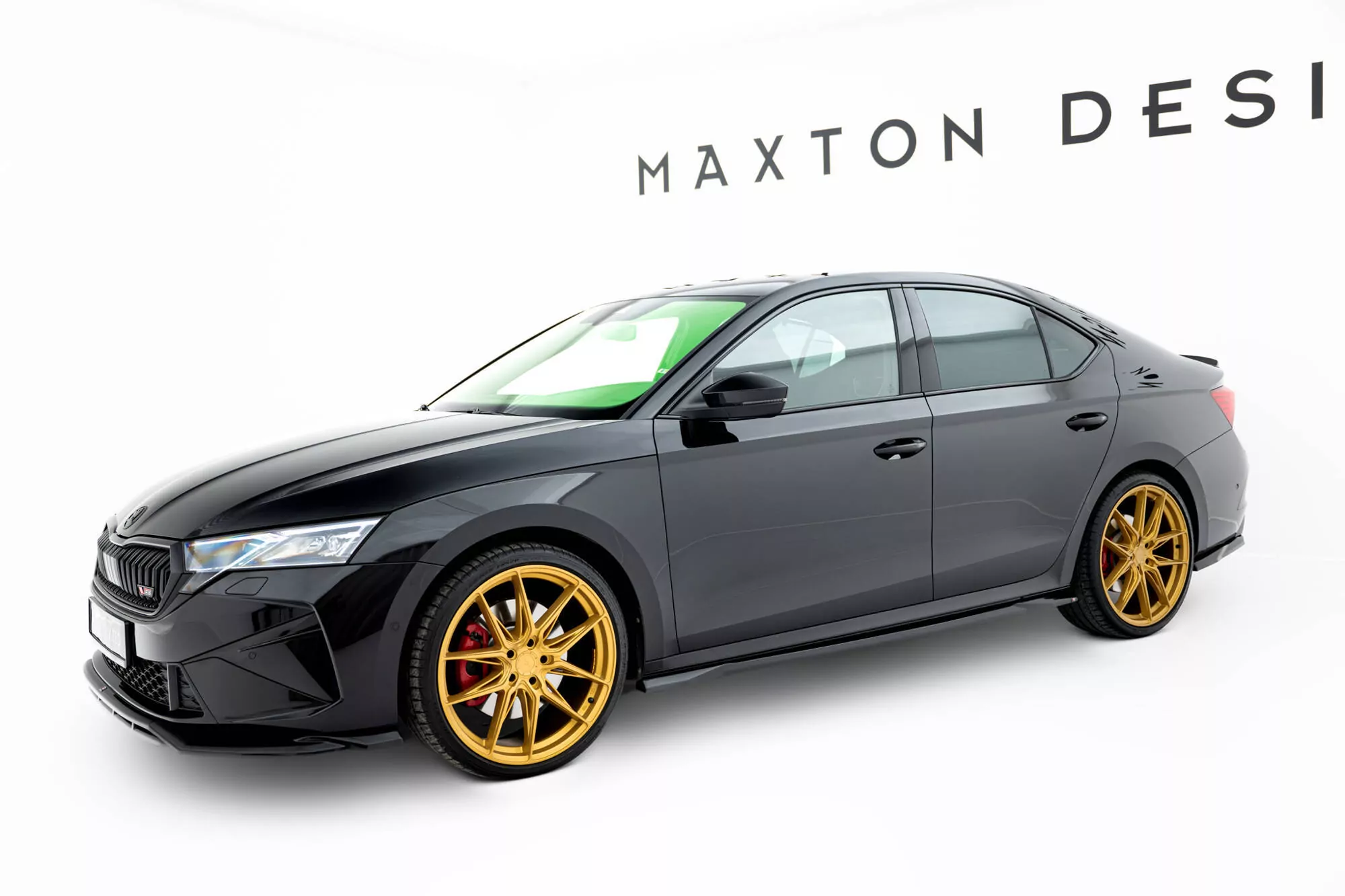 Seitenschweller Ansatz Für V.1 Für Skoda Octavia RS Liftback / Combi Mk4 / Mk4 Facelift Schwarz Hochglanz