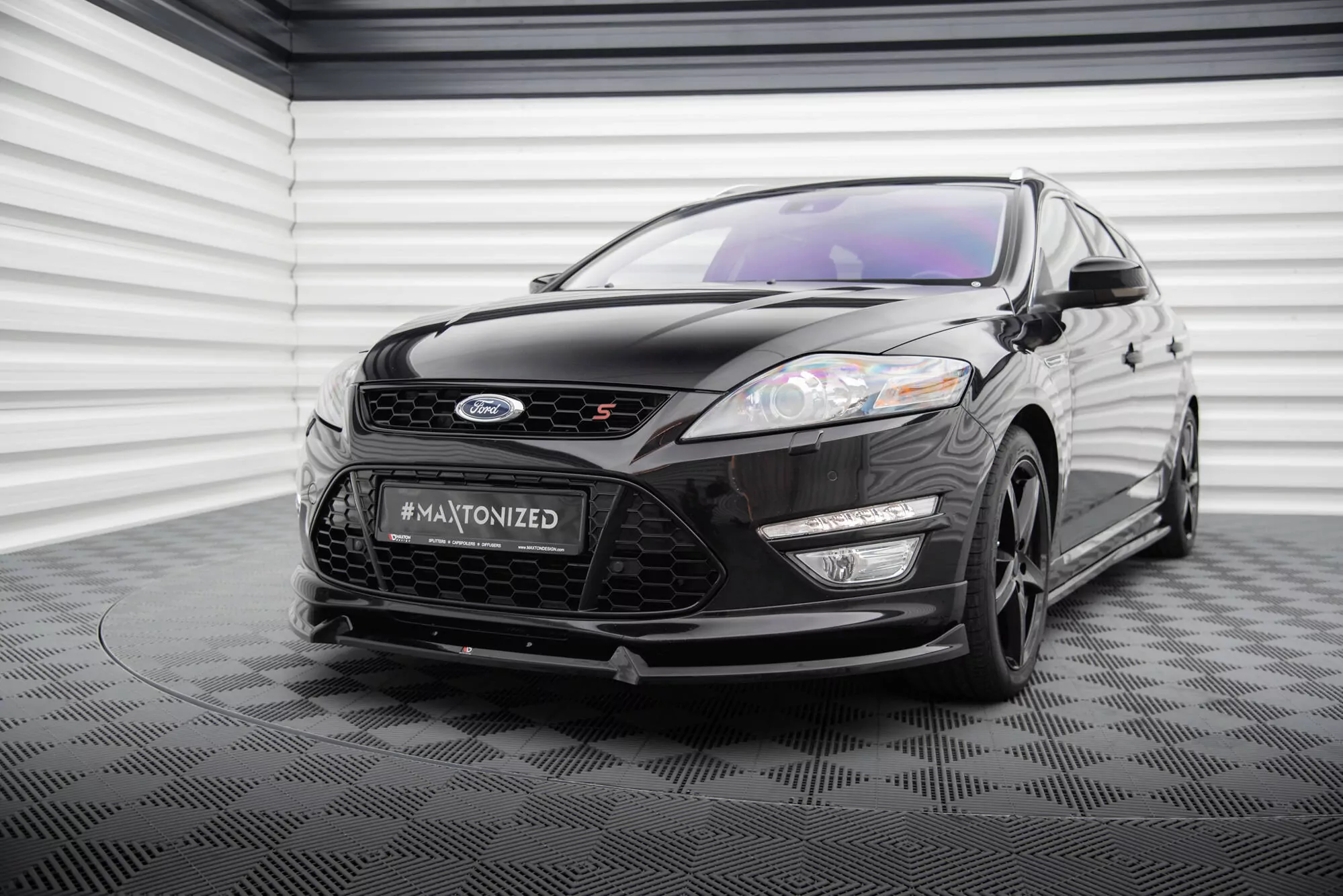 Front Ansatz V.2 Für Ford Mondeo ST-Line Mk4 Facelift Schwarz Hochglanz