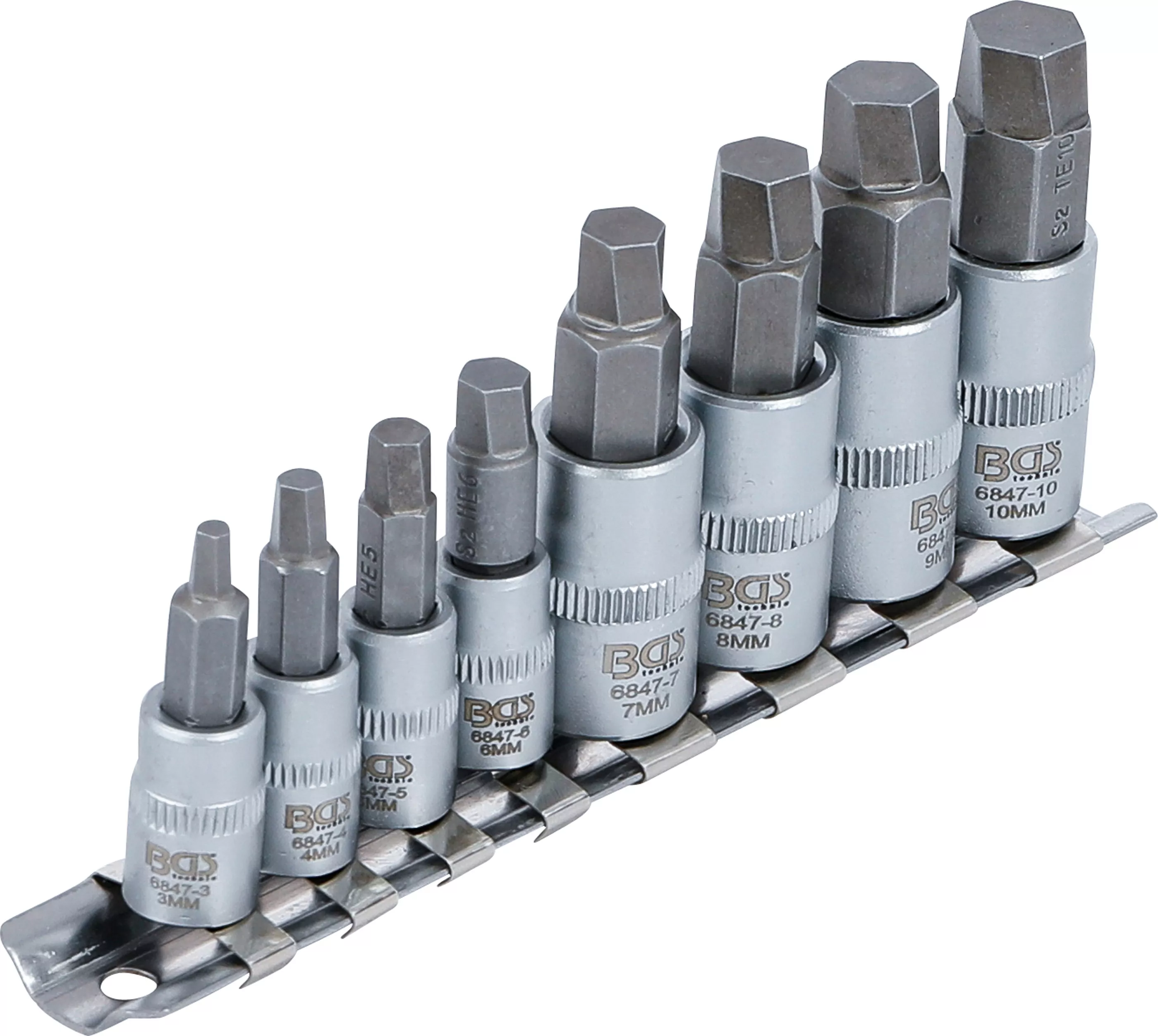 Schraubenausdreher-Satz | Antrieb Innenvierkant 6,3 mm (1/4") / 10 mm (3/8") | für defekten Innensechskant 3 - 10 mm | 8-tlg.