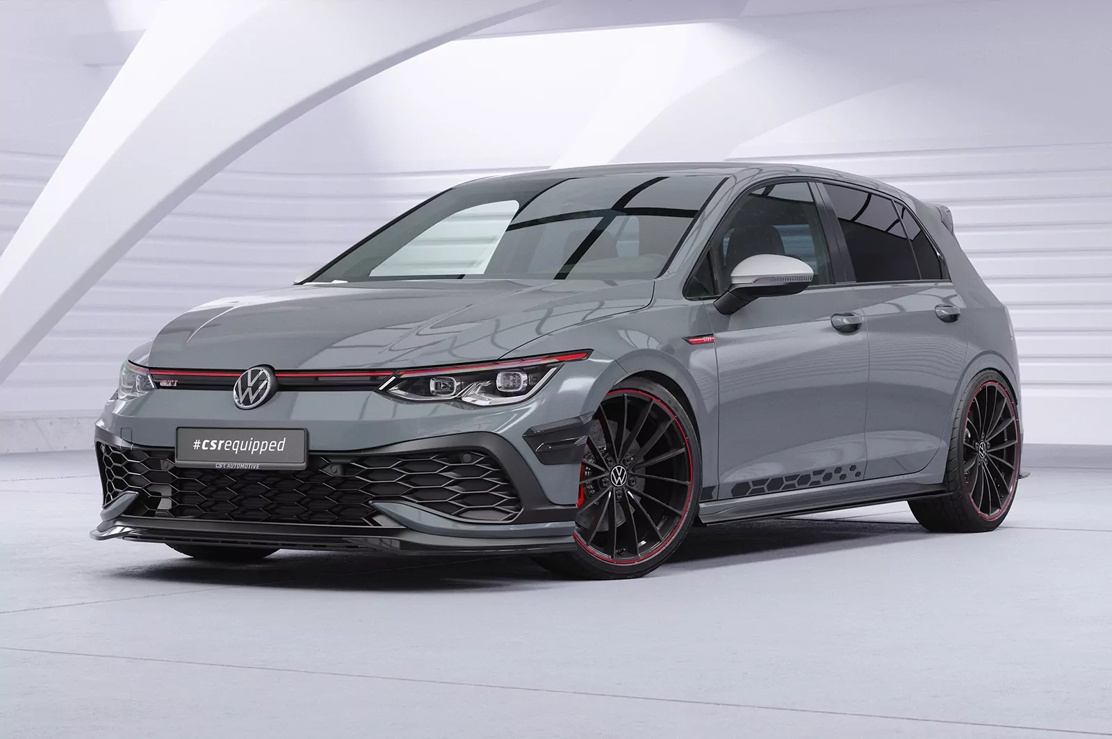 Cup-Spoilerlippe mit ABE für VW Golf 8 (Typ CD) GTI Clubsport CSL711 Schwarz Strukturiert