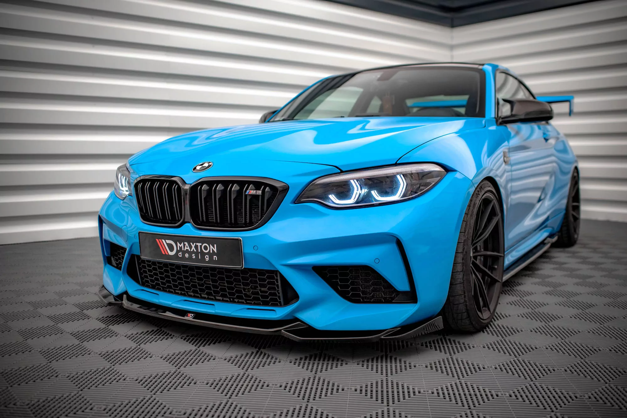Front Ansatz V.1 Für BMW M2 Competition F87 Schwarz Hochglanz