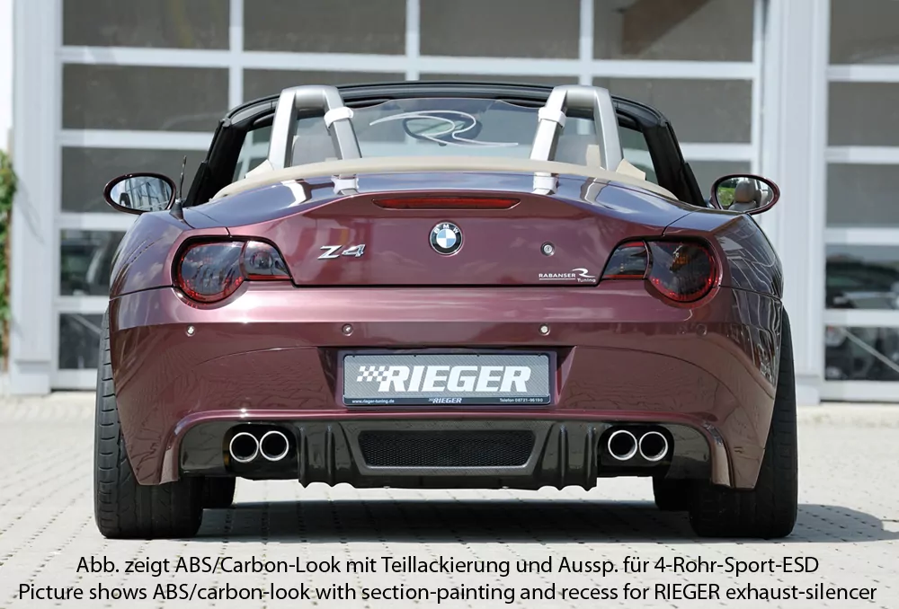 Rieger Heckansatz für BMW Z4 (E85) - Roadster 02.03-12.05 (bis Facelift) carbon optik