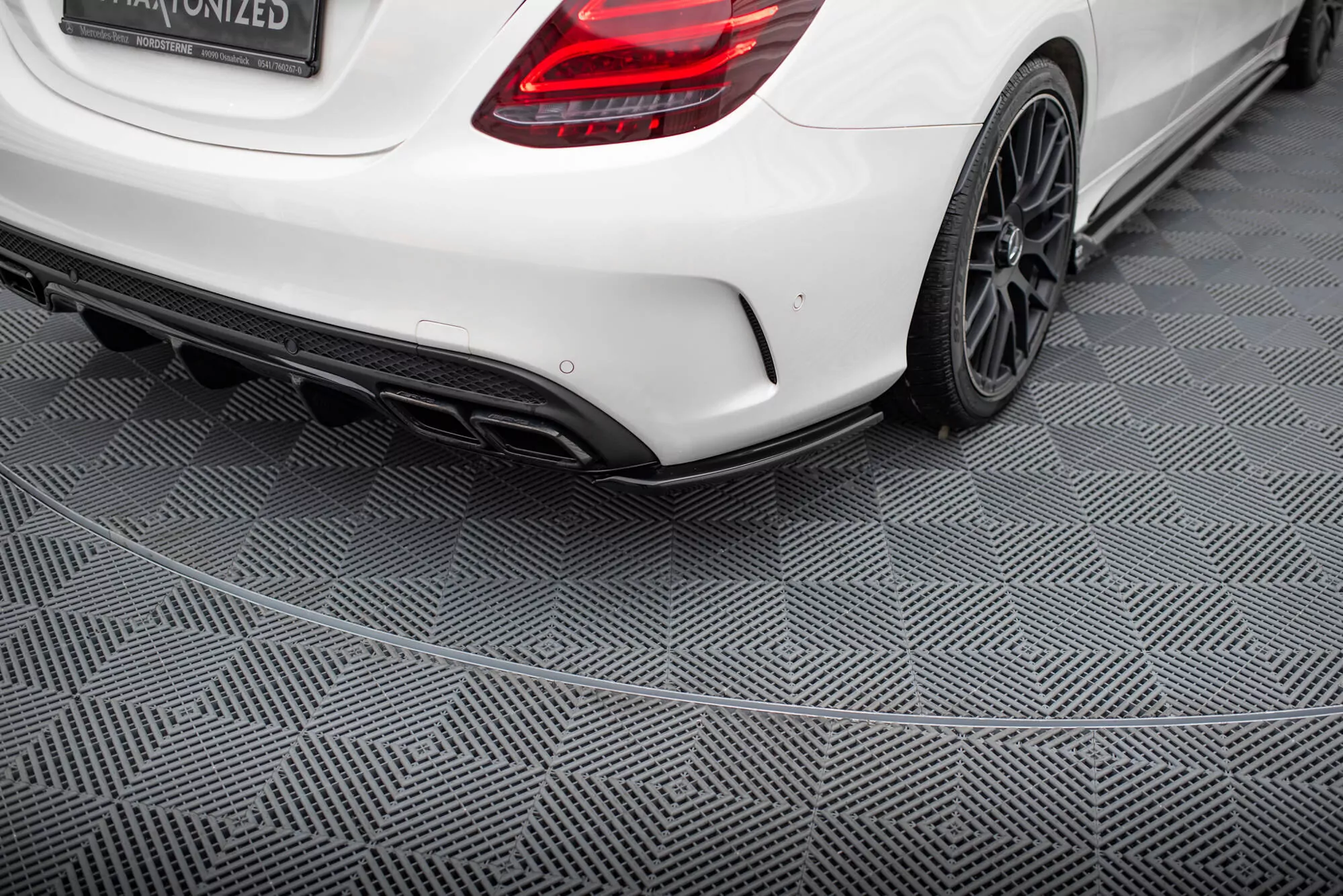 Heck Ansatz Flaps Diffusor Passend Für Diffusor Passend Für Mercedes C-Klasse S205 63 AMG Kombi Schwarz Hochglanz Schwarz Hochglanz