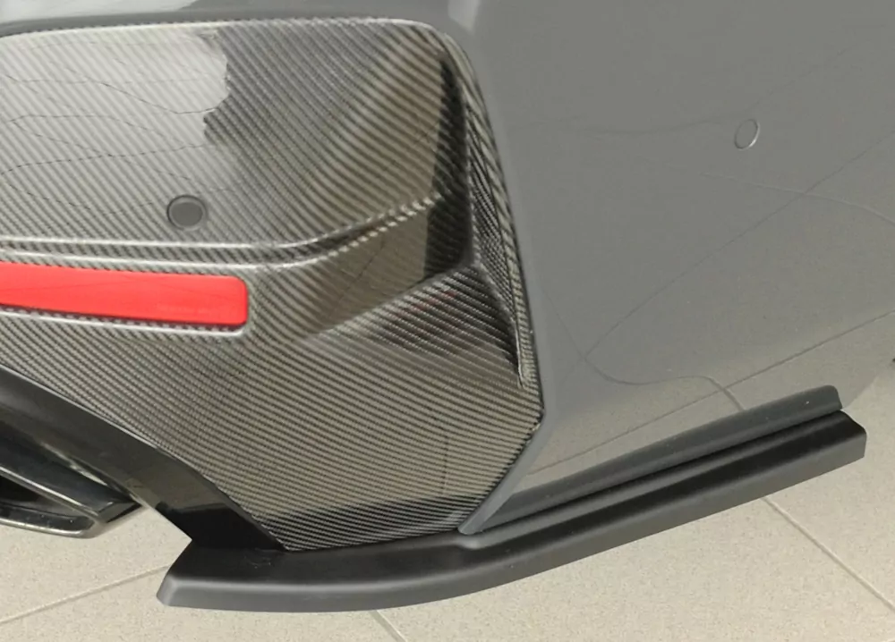 Rieger Heckschürzenansatz seitlich rechts matt schwarz für BMW i4 M G26  (G4C) Gran Coupé (5-tür.) 11.21-