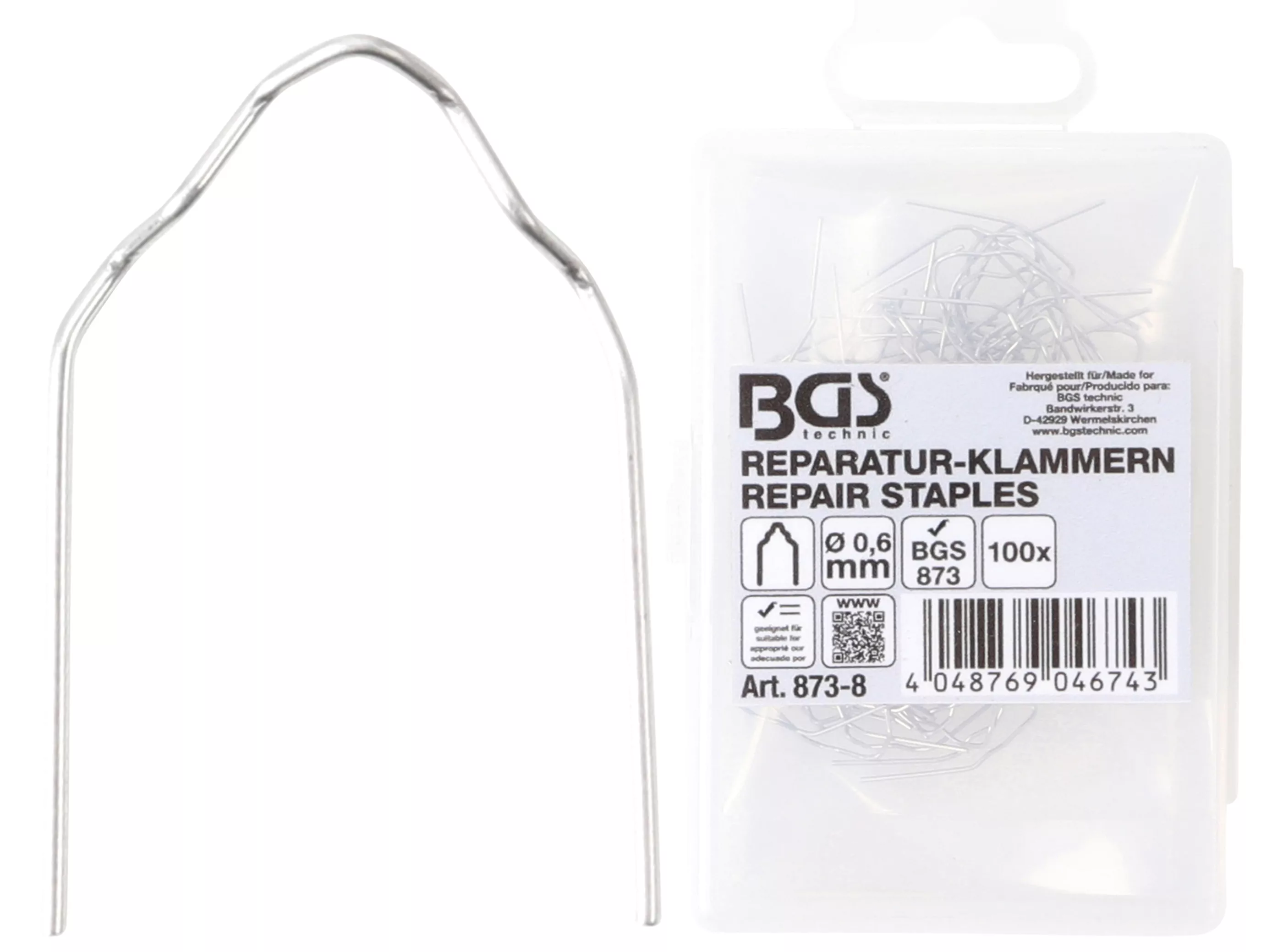 Reparatur-Klammern | V-Form | Ø 0,6 mm | 100-tlg.